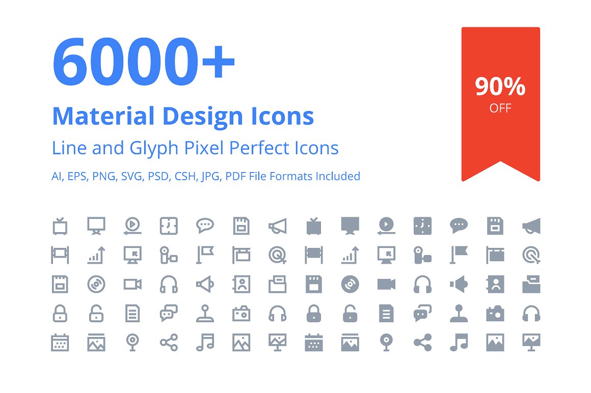 6000+功能设计矢量图标icon