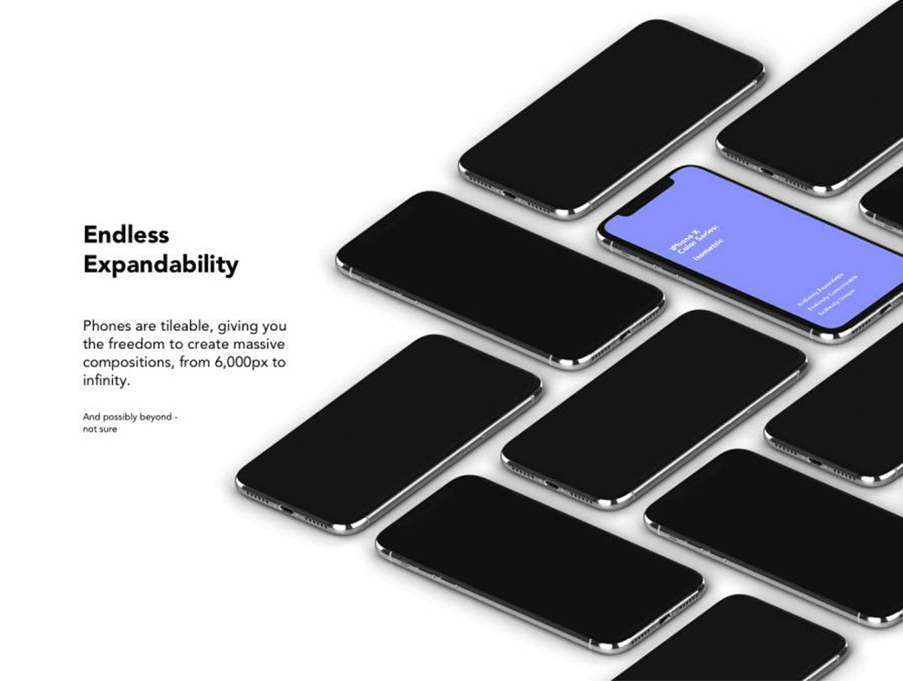 12款等距等轴苹果X手机PSD贴图样机iPhone X CS