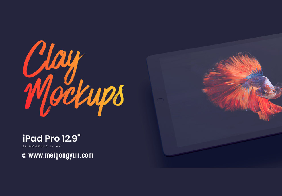 20个iPad Pro贴图样机模型Clay Mockups