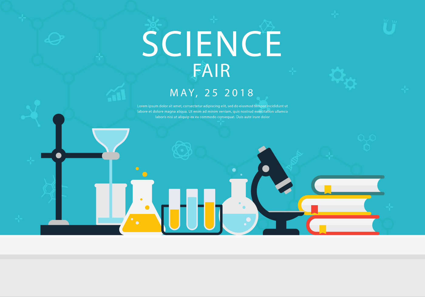 科学实验博览会矢量图Science Fair Poster