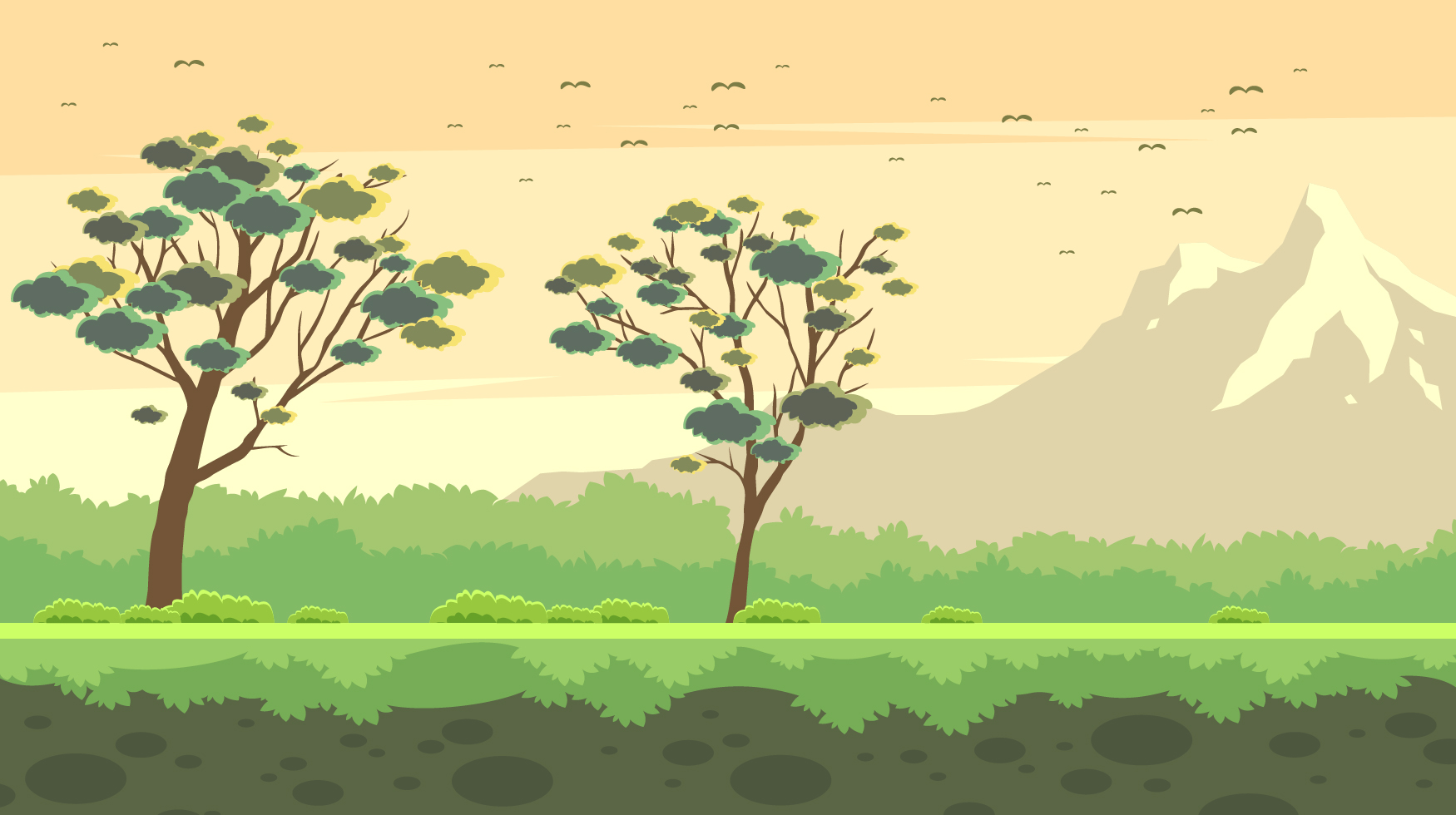 橡胶树树林景观矢量插图Landscape Gum Tree