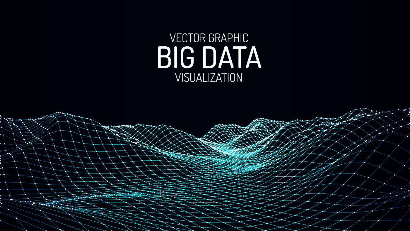 大数据可视化矢量抽象3D网络背景Big Data visua