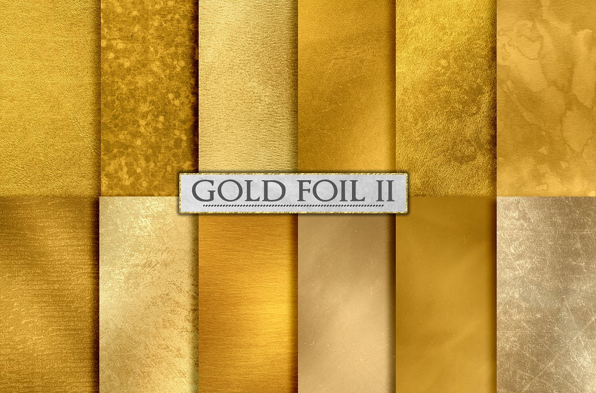40张豪华金色质感纹理超清背景 Gold Foil Text