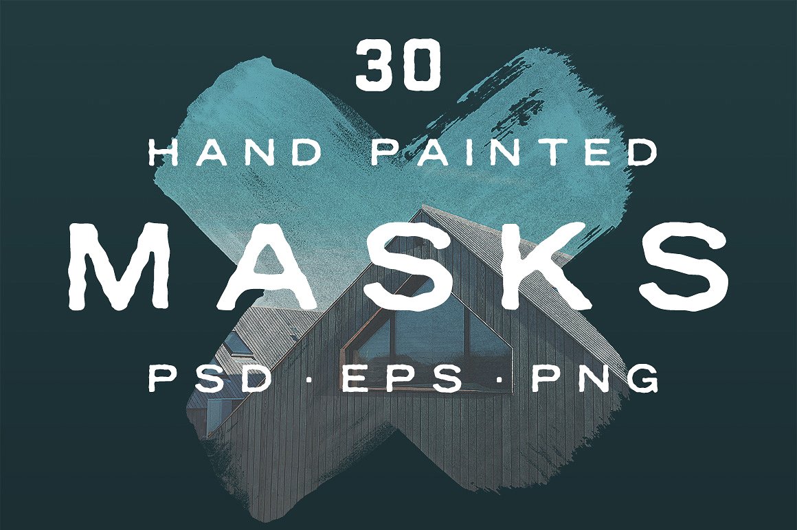 手绘涂鸦插图设计素材30 Hand Painted Mask
