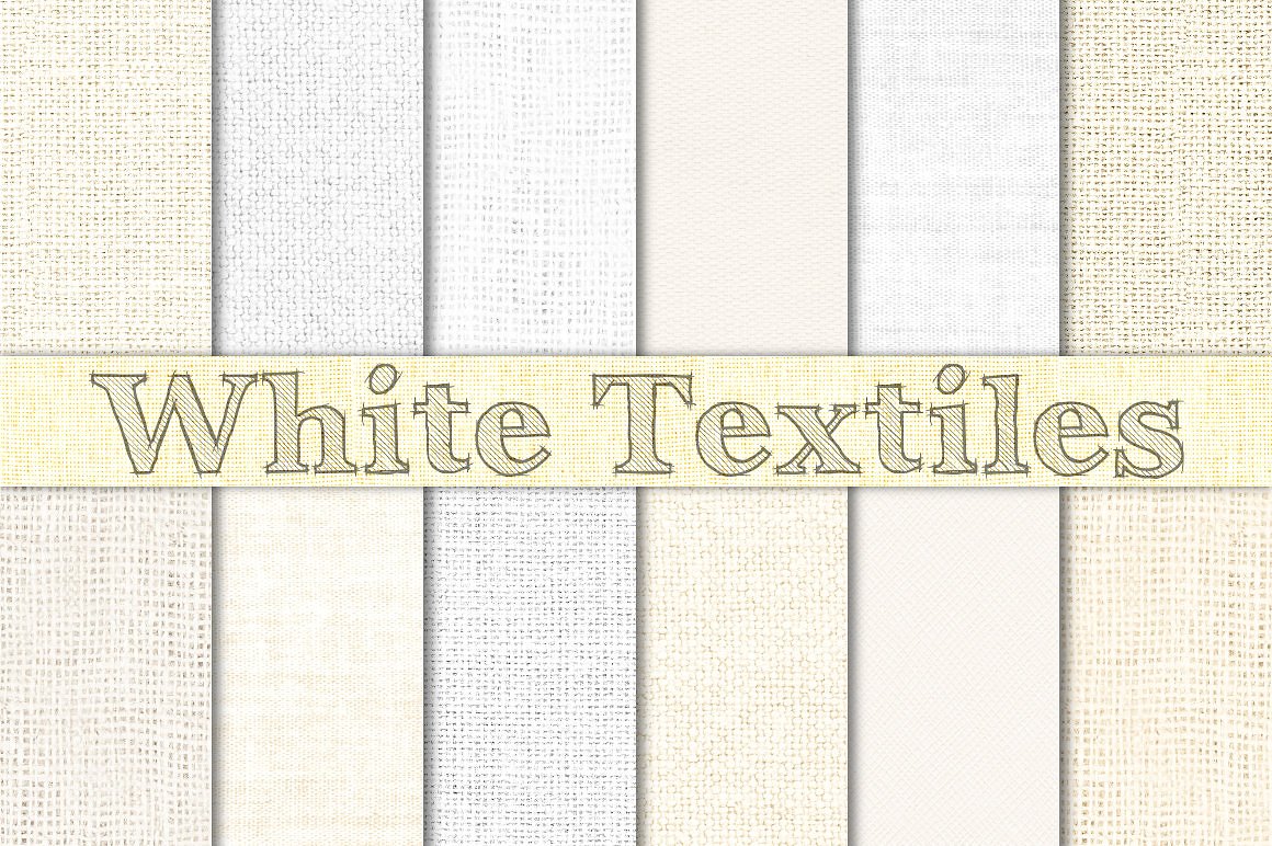 布料设计素材White Burlap, Linen &