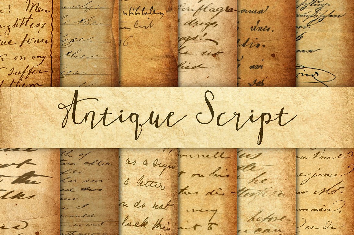 复古纸张设计素材Antique Script Texture