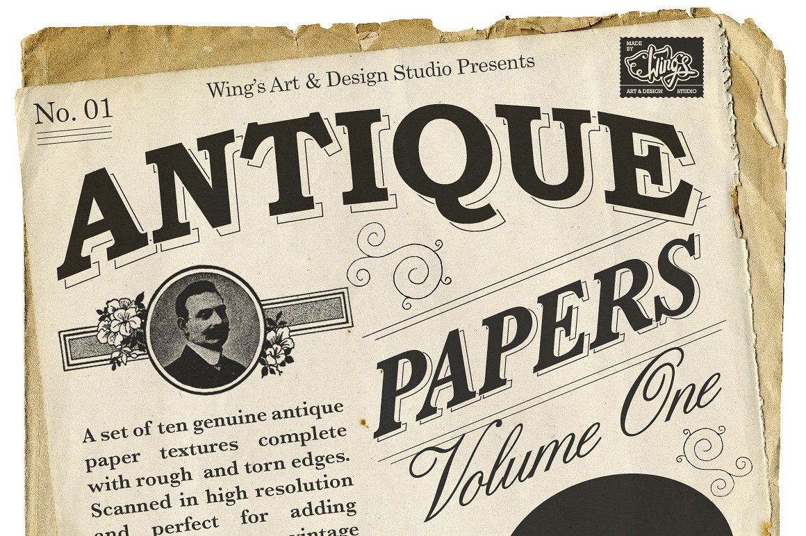 Antique Paper Textures复古纸张设计素材