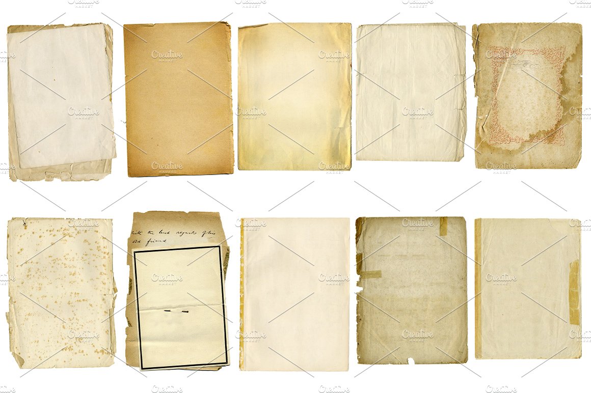 Antique Paper Textures复古纸张设计素材