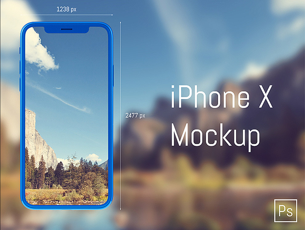 全新的iPhone X AIR手机贴图样机模型Mockup