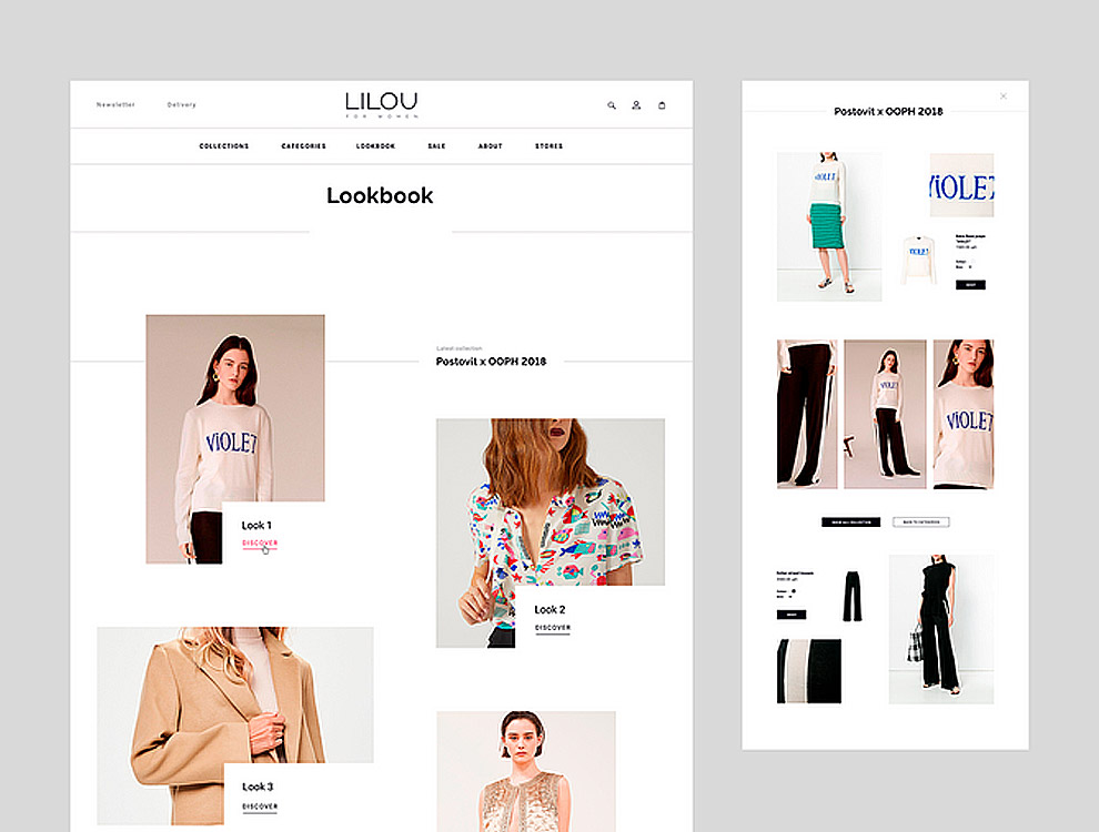时尚潮流女性服装服饰设计电子商务PSD网页模板Lilou