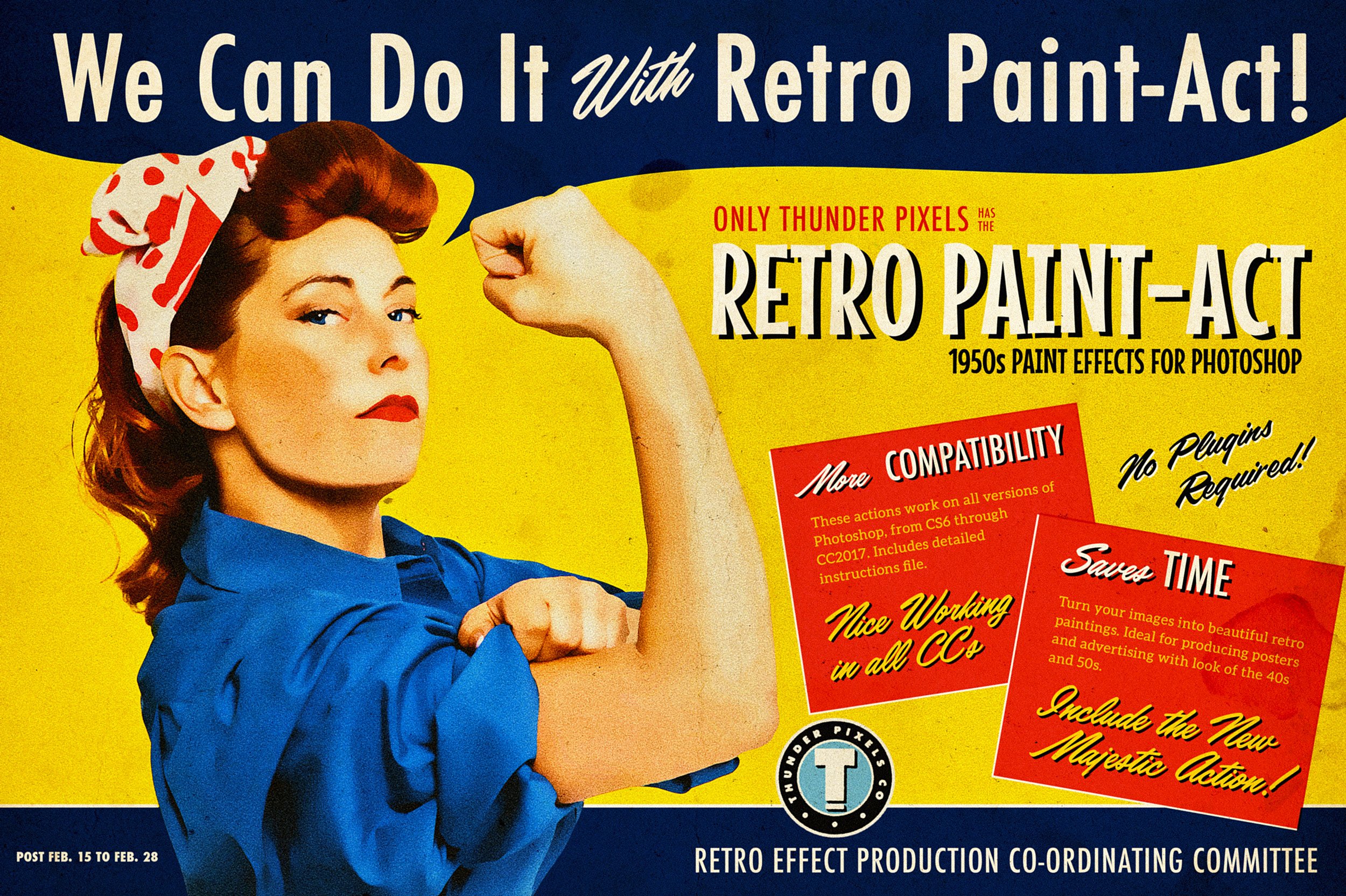 五十年代杂志效果PS动作Retro Paint-Act -