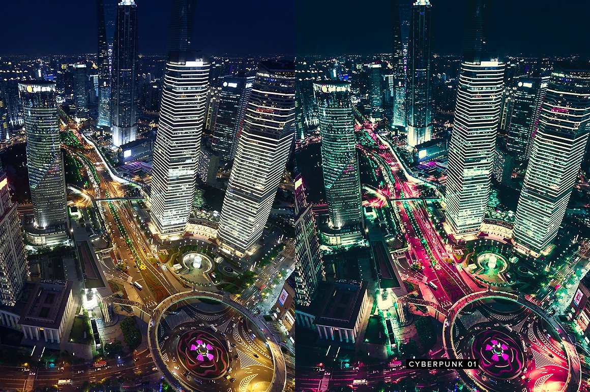 10款城市夜晚科幻风格LR预设10 Cyberpunk Li
