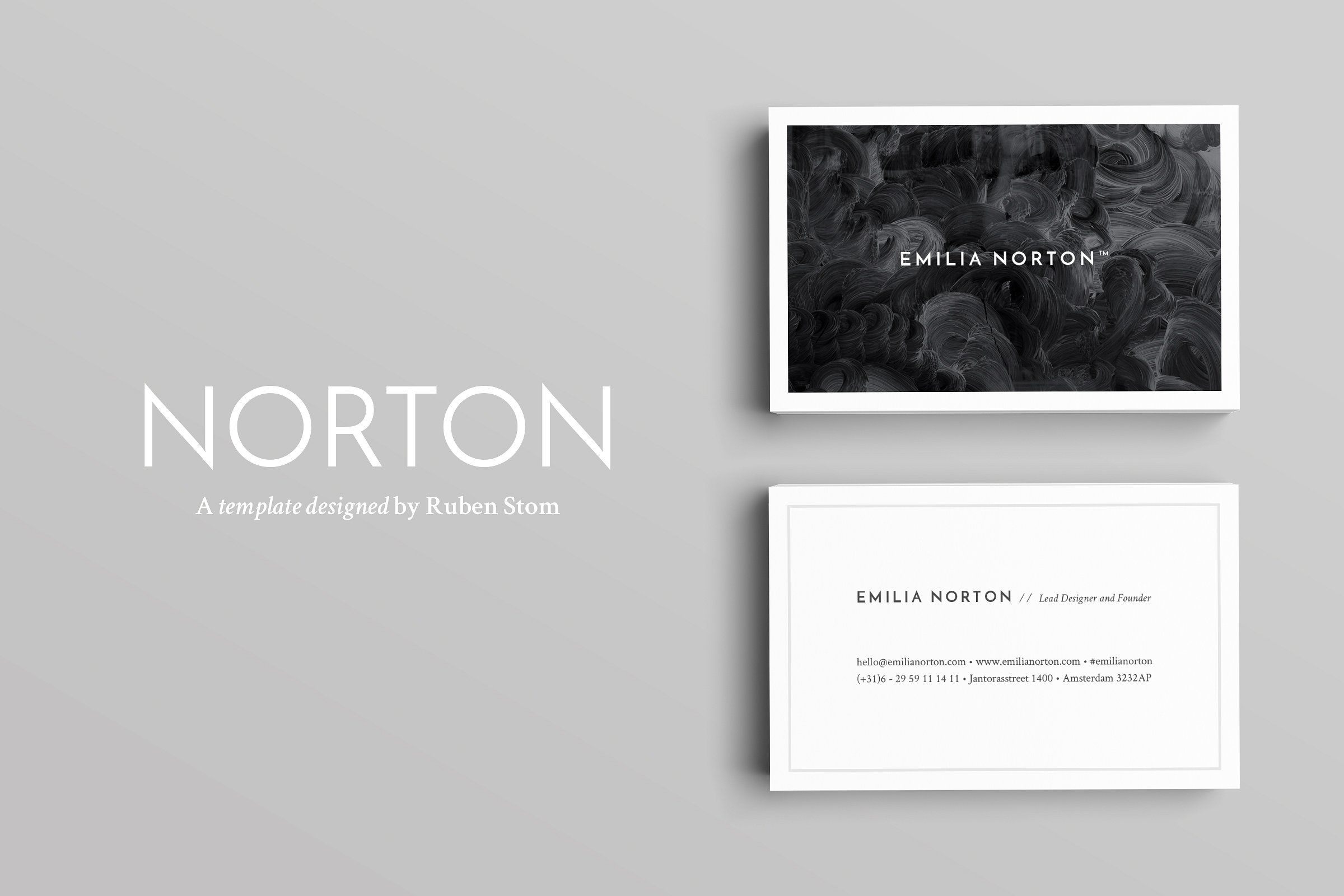 抽象创意名片模板设计素材Norton Business Ca