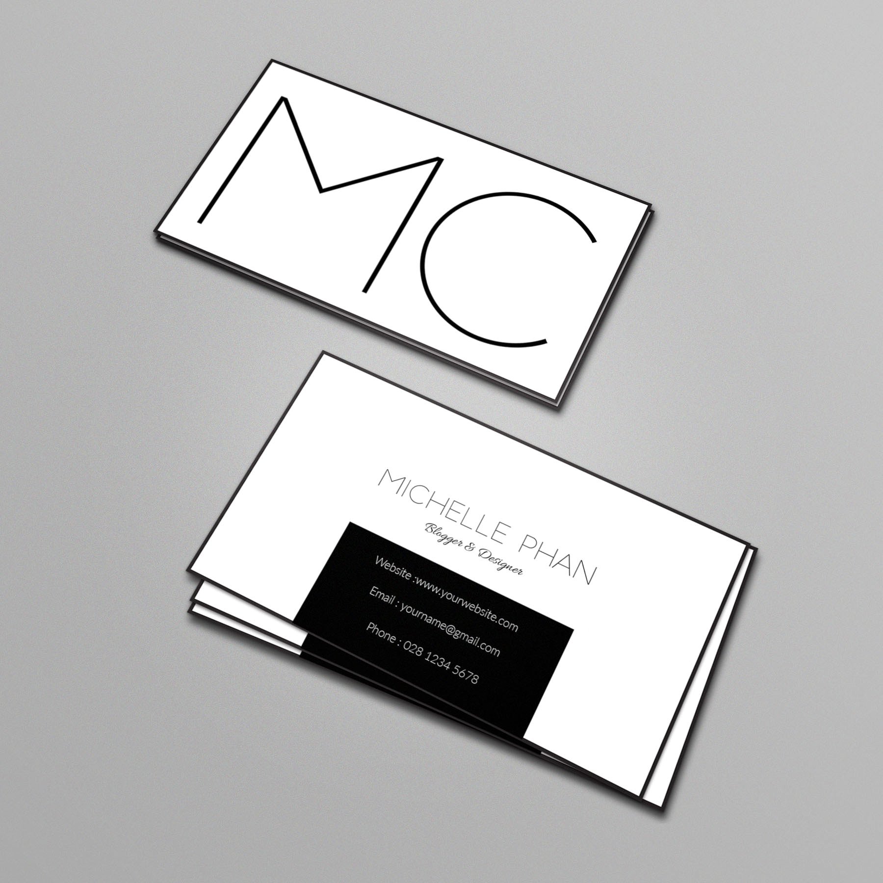 现代时尚简约名片模板Modern business card