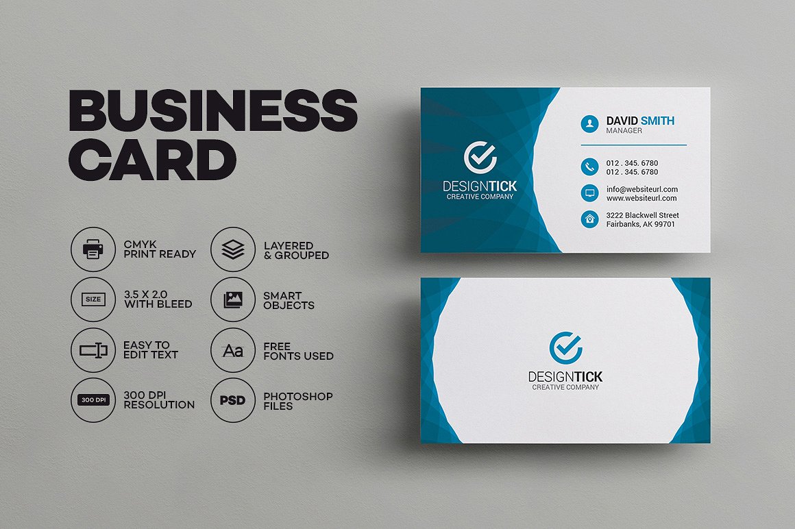 弧线双拼配色名片模板Modern Business Card