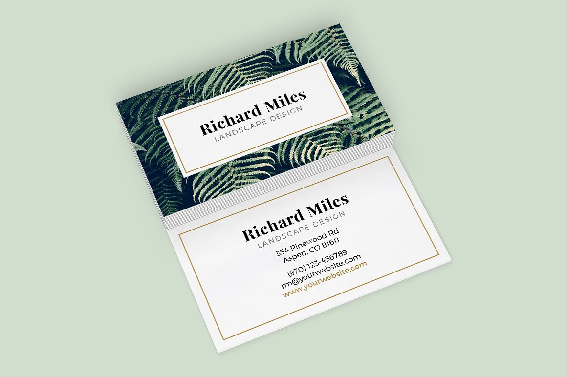 植物背景名片模板Business Card Template