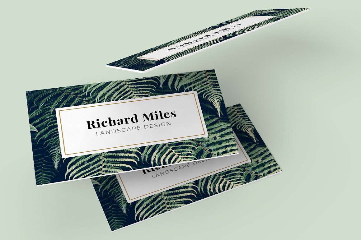 植物背景名片模板Business Card Template