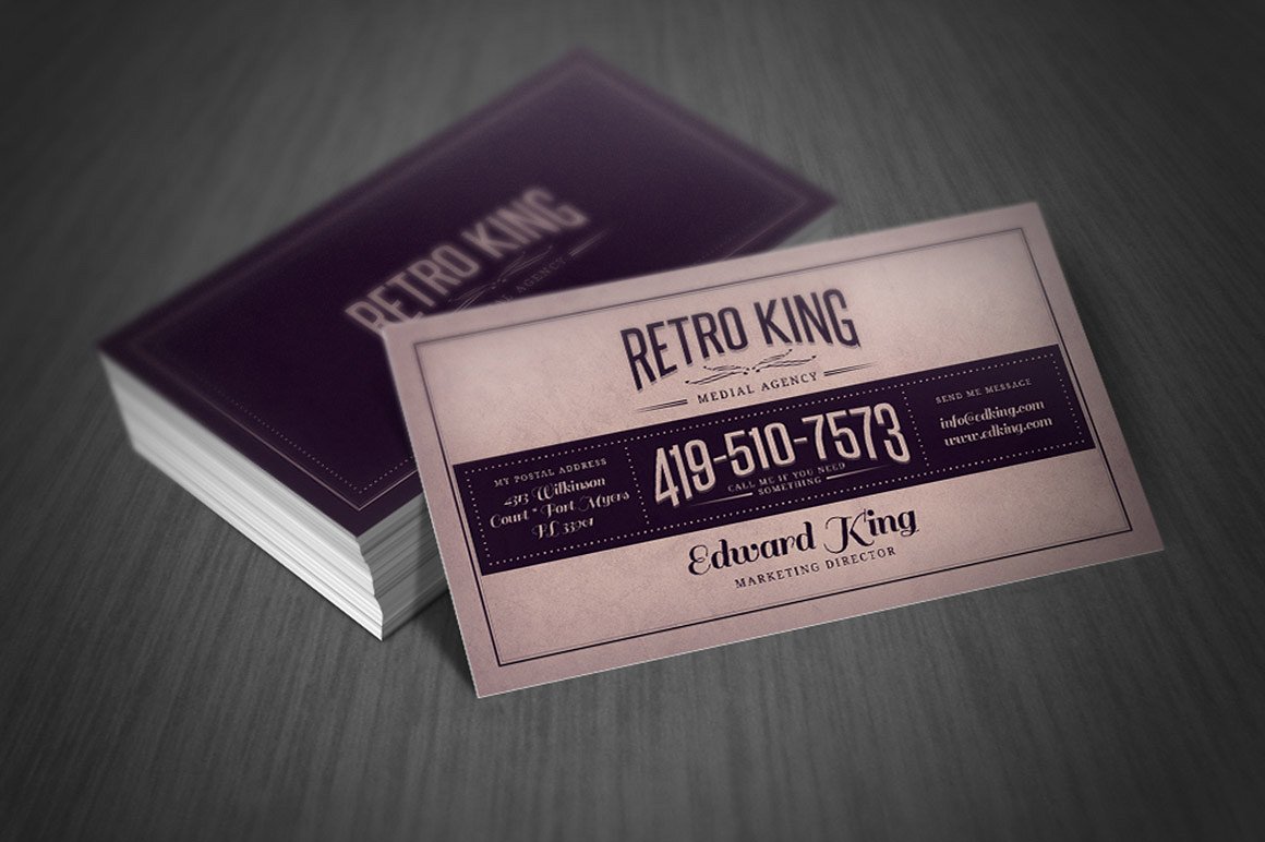 欧式复古名片模板Retro Business Card Te