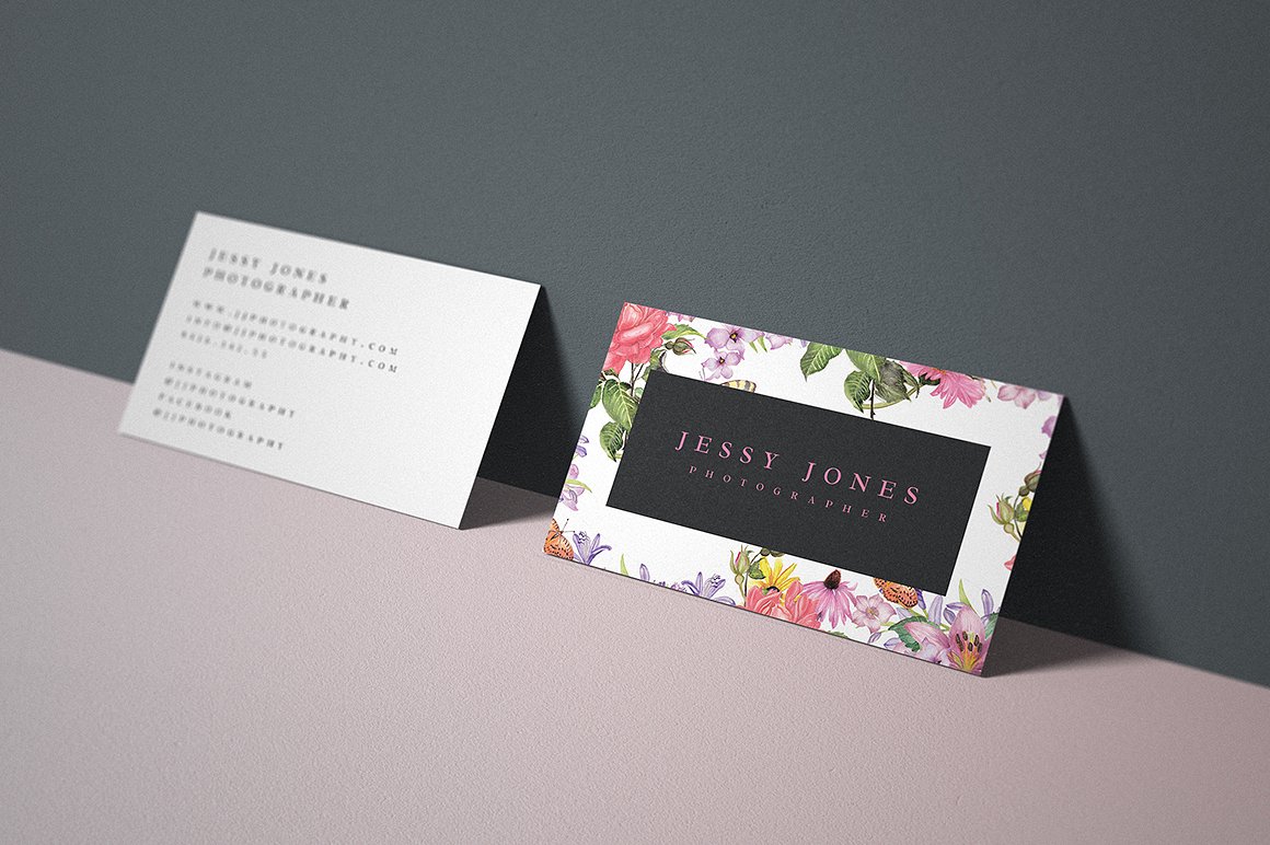 礼品鲜花名片模板Floral - Business Card