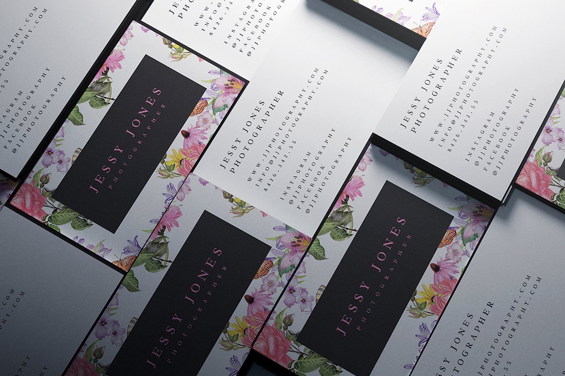 礼品鲜花名片模板Floral - Business Card