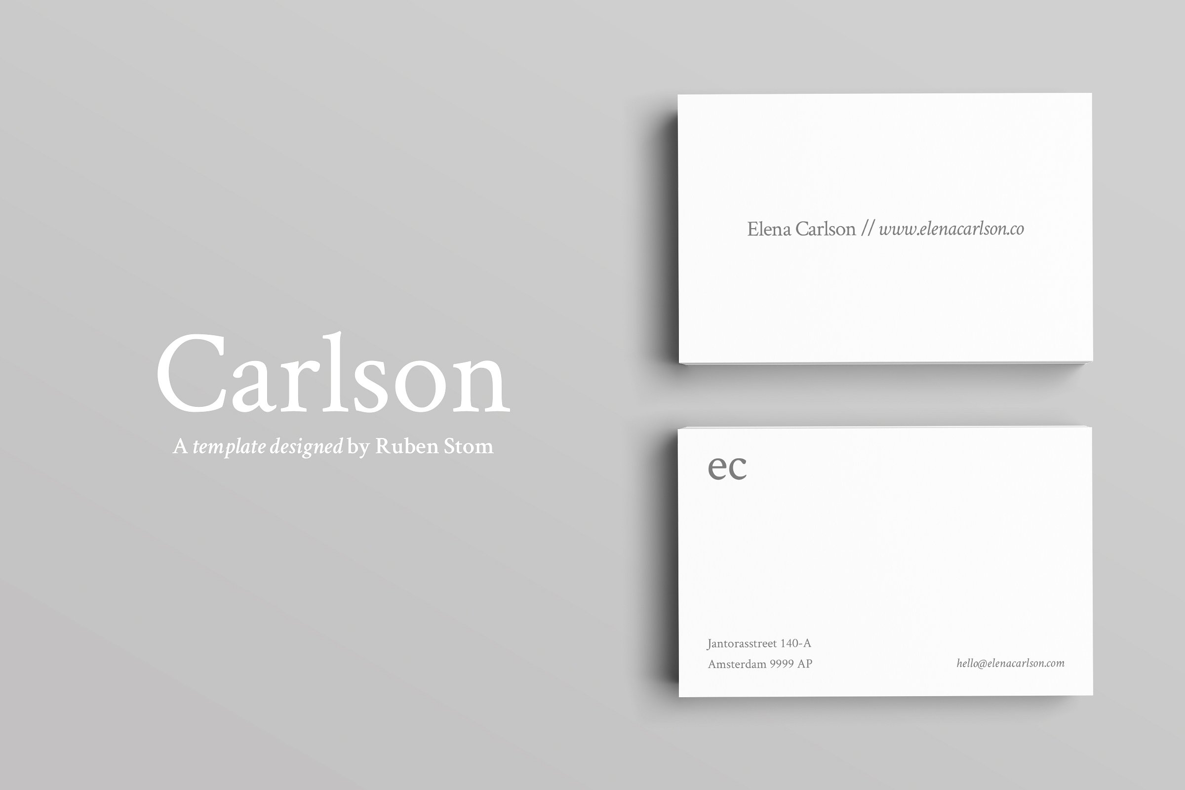 卡尔森极简名片设计模板Carlson Business Ca