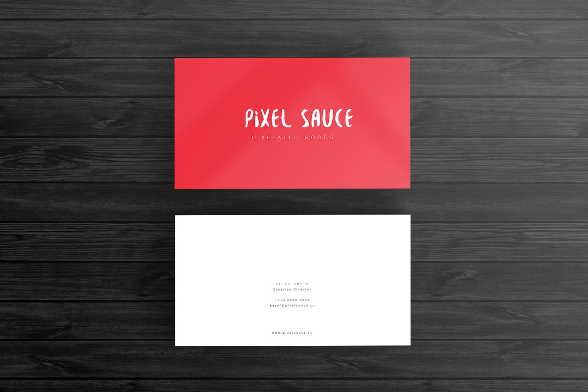 红白色简约名片模板Simple Business Card