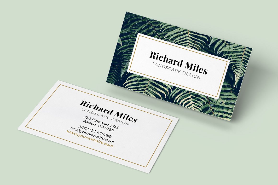 植物背景名片模板Business Card Template