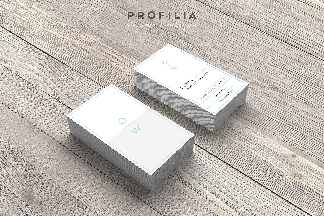 窄版简易名片设计模板Modern Business Card