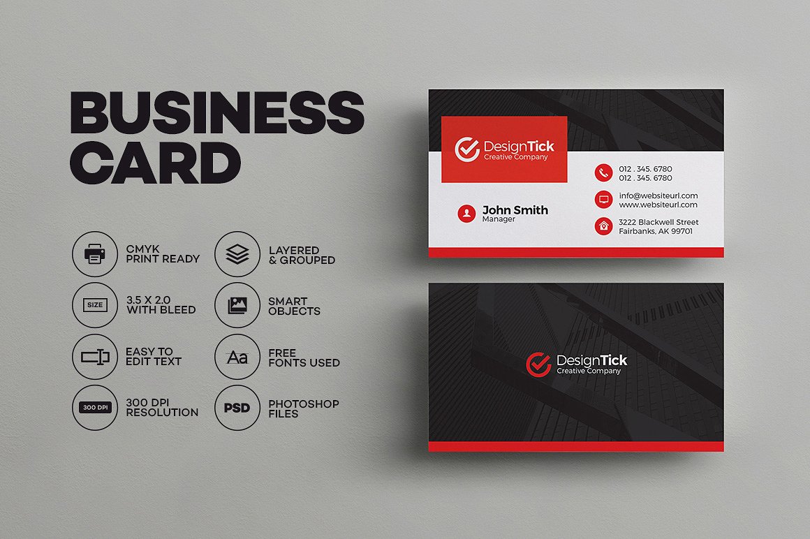 简约名片设计模板Modern Business Card T