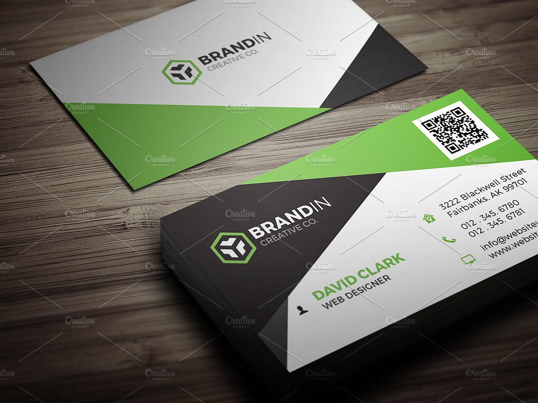 简约二维码名片模板Modern Business Card