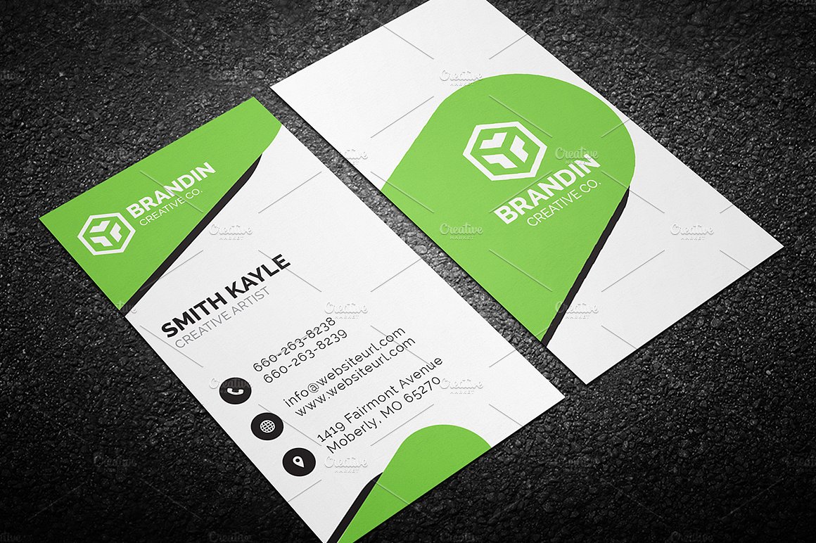 蓝白简约名片设计模板Business Card Templa