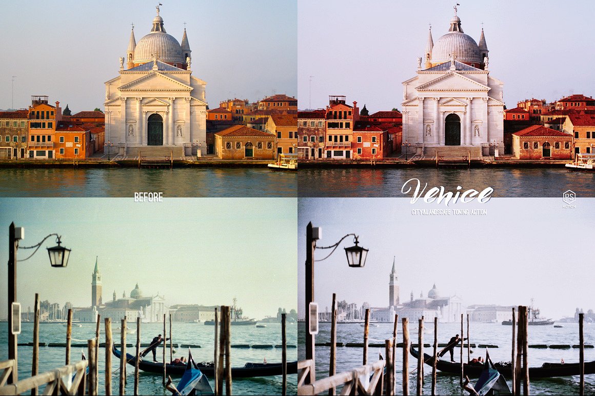 户外景观/城市景观色调PS动作Venice Landscap