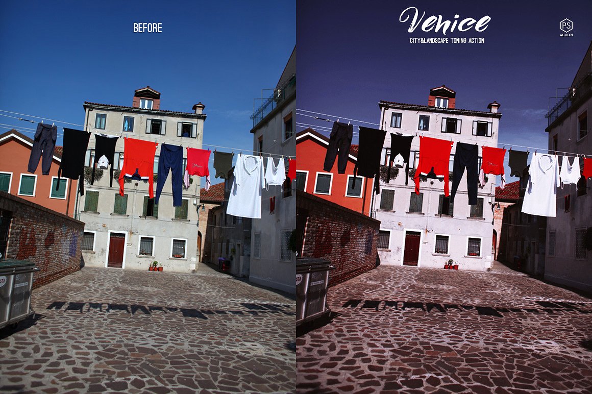 户外景观/城市景观色调PS动作Venice Landscap