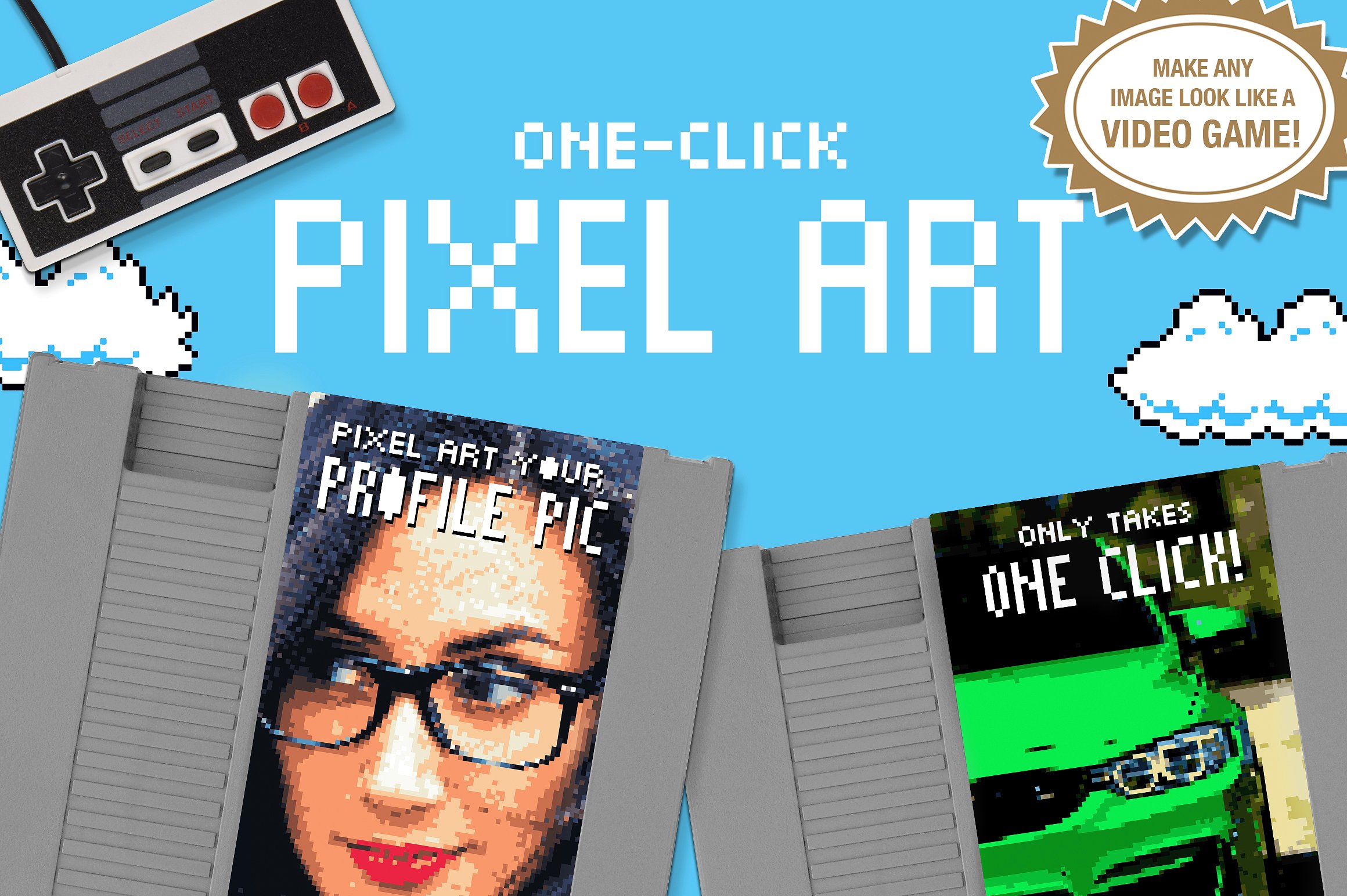 像素艺术PS动作Pixel Art - One Click