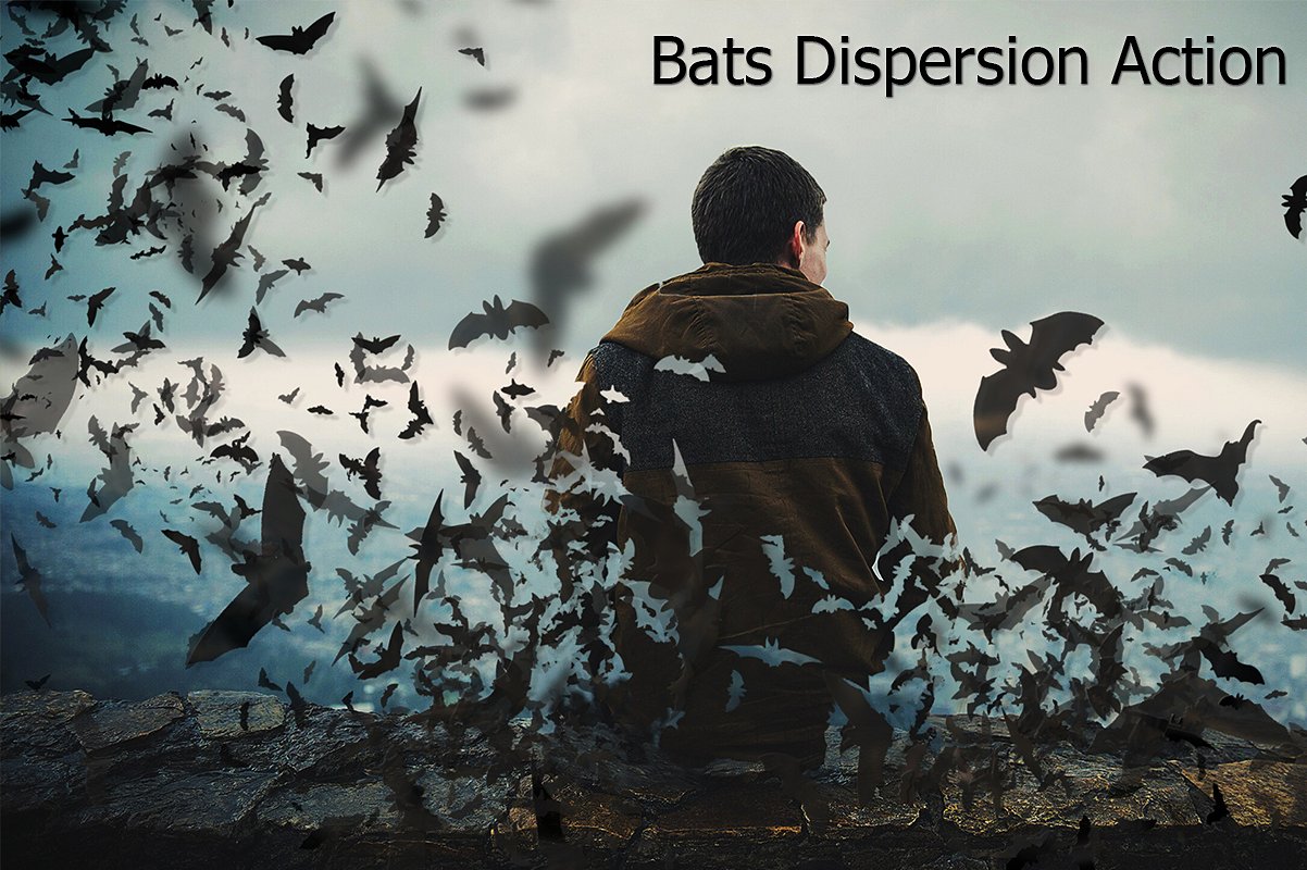 蝙蝠分散效果PS动作Bats Dispersion Acti