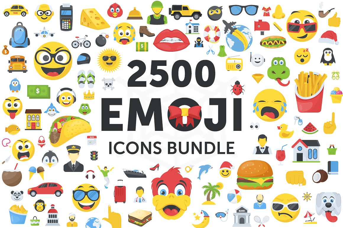 2500个超大表情合集包矢量素材 Emoji Icons B