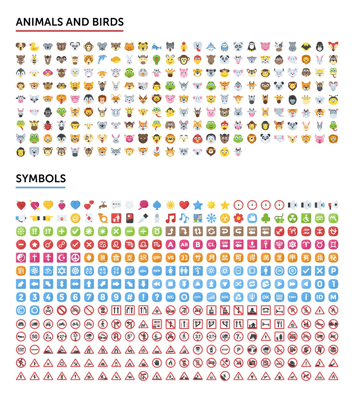 2500个超大表情合集包矢量素材 Emoji Icons B