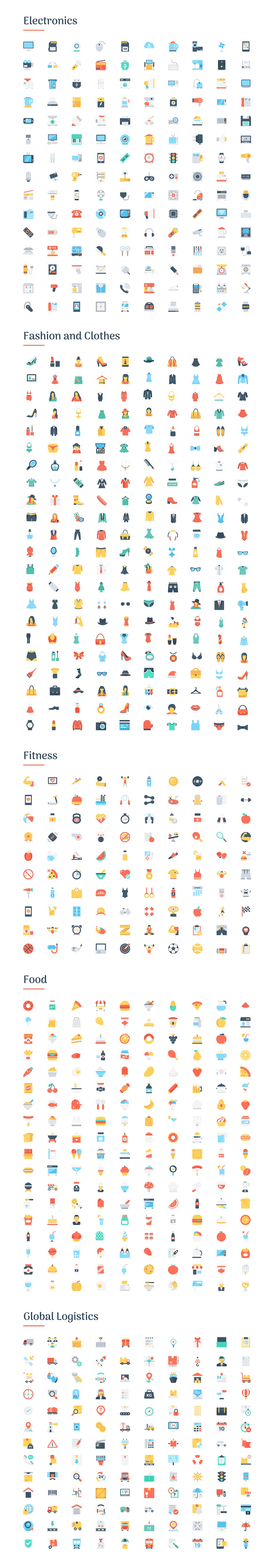 6150 Flat Icons Bundle