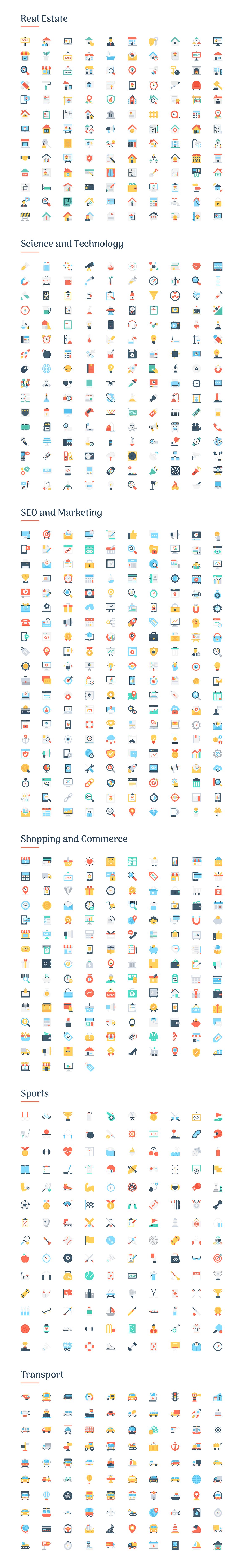 6150 Flat Icons Bundle