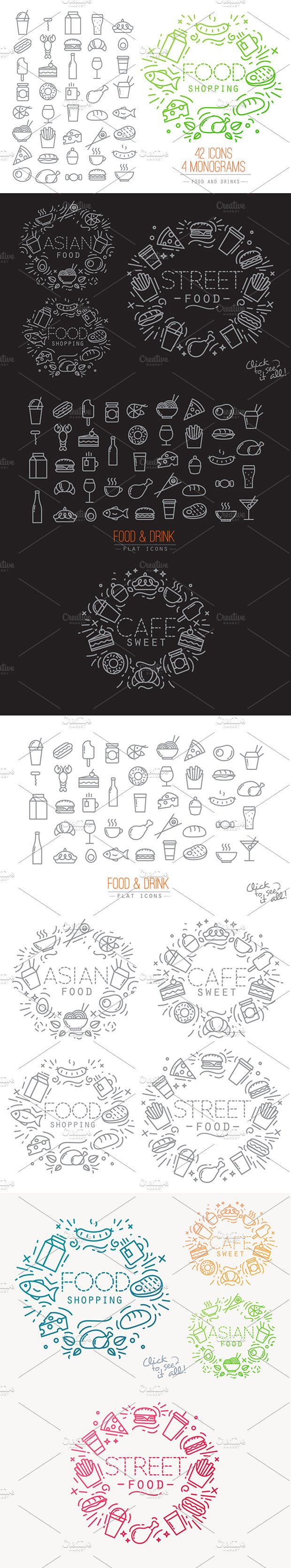 Flat Food Icons