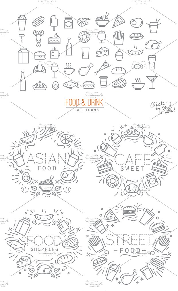 Flat Food Icons