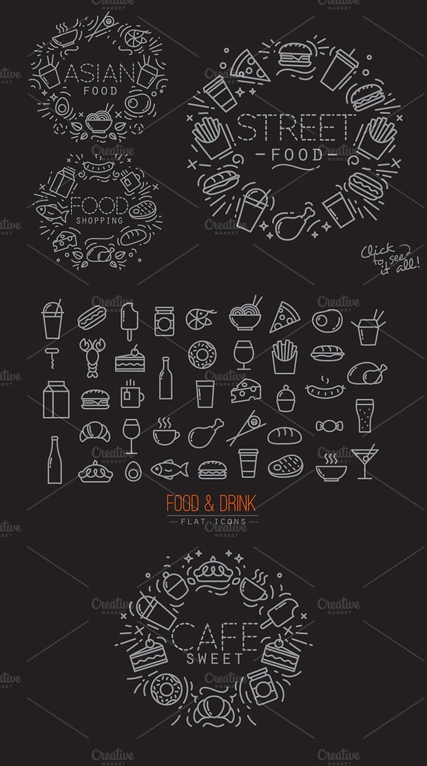 Flat Food Icons