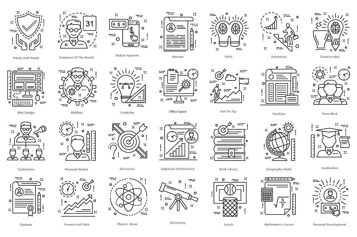 615 Flat Line Icons