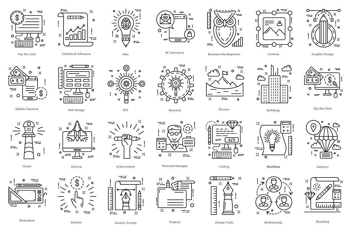 615 Flat Line Icons