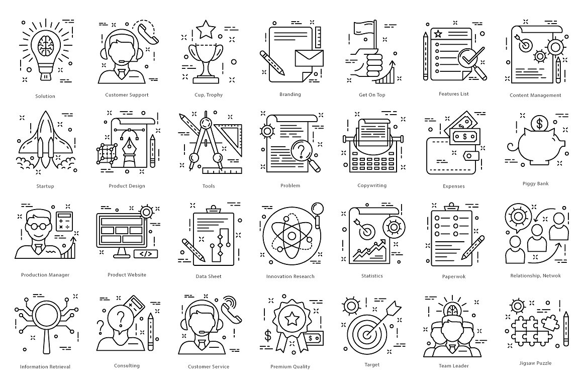 615 Flat Line Icons