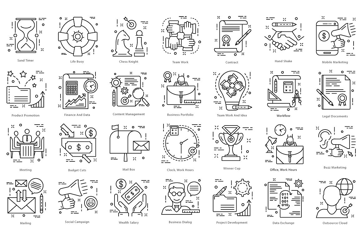 615 Flat Line Icons