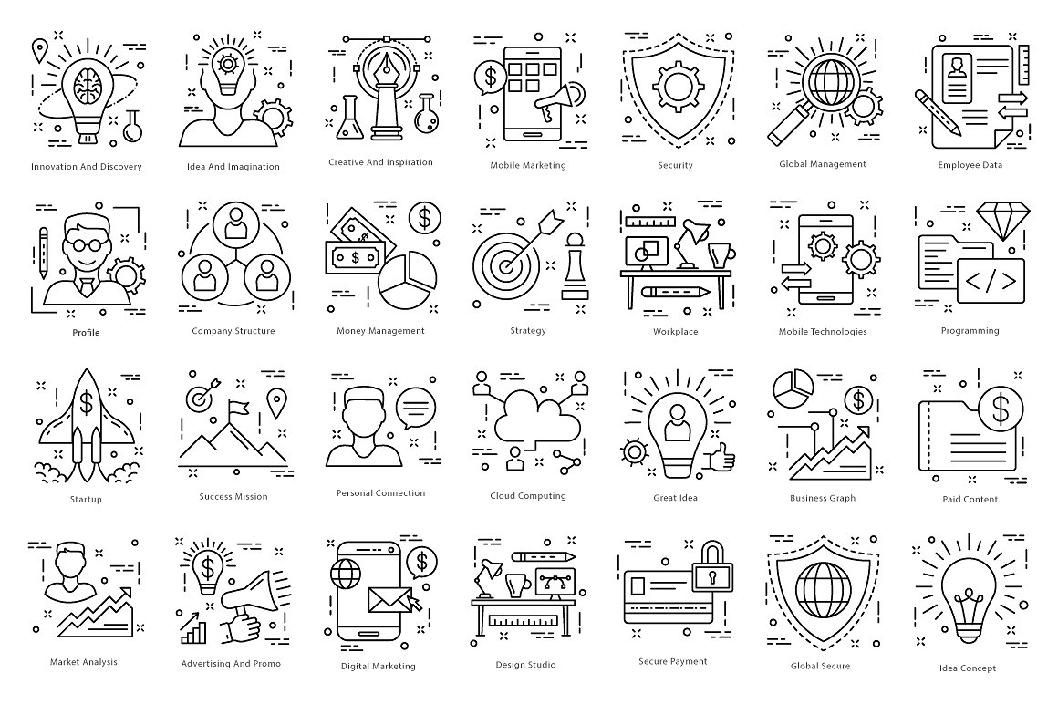 615 Flat Line Icons