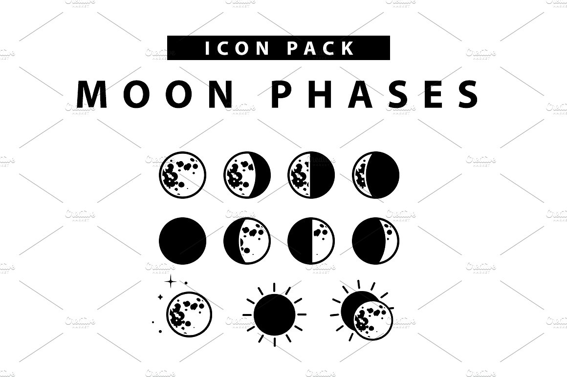 Moon Phases Icon Set