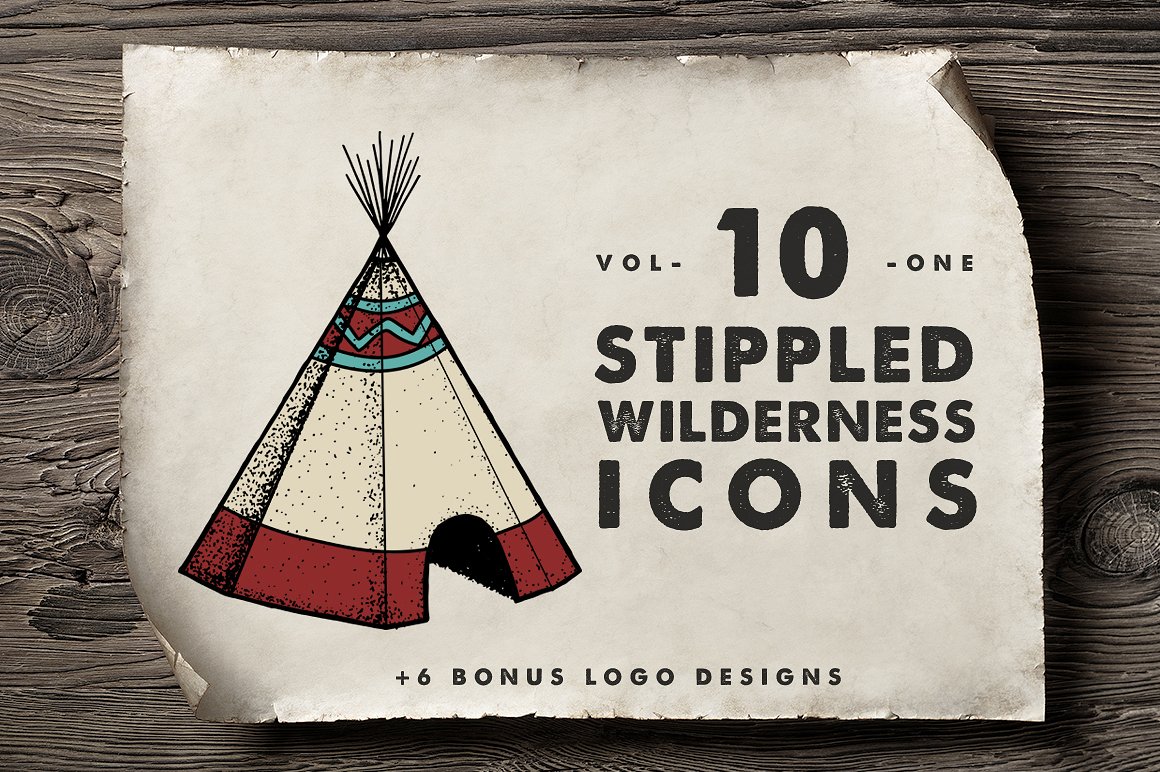 10 Stippled Wilderness Icons