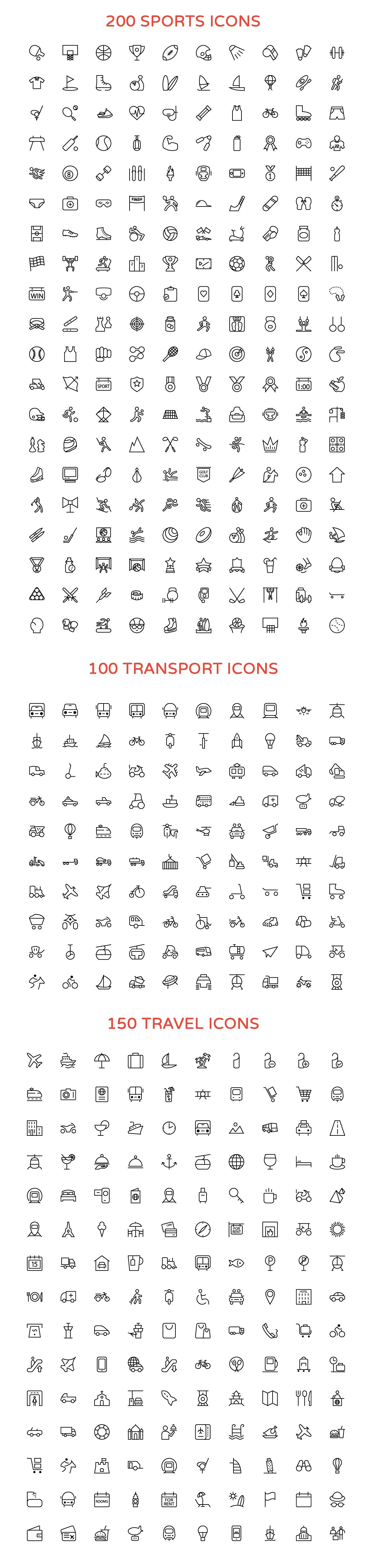 2800 Line Vector Icons Bundle